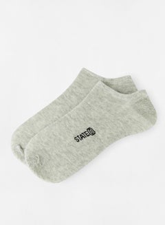 Buy Basic Ankle Socks (Pack of 2) Grey in Saudi Arabia