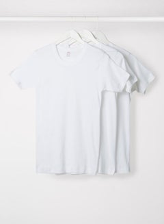 Buy 3-Piece Crew Neck Undershirts Set White in UAE