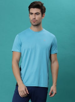 Buy Crew Neck T-Shirt Aqua Blue in UAE