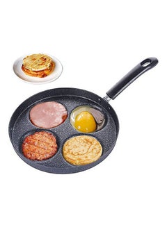 Buy Non Stick 4-hole Breakfast Griddle Cooking Pan Black 24.5x2x42cm in UAE