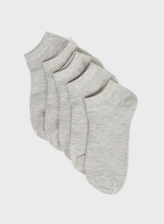 Buy 5 Pack Of Essential Socks Grey in Saudi Arabia