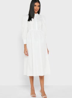 Buy Puff Sleeve Dress White in UAE