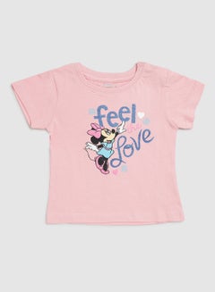 Buy Baby Girls Crew Neck T-Shirt Pink in UAE