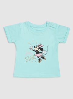 Buy Baby Girls Crew Neck T-Shirt Sky Blue in UAE