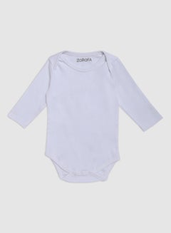 Buy Baby Short Sleeve Round Neck Bodysuit White in Saudi Arabia