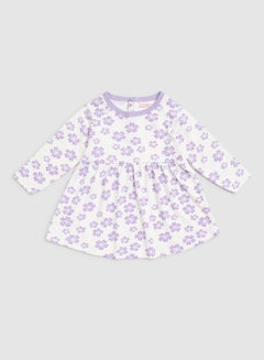 Buy Baby Girls Floral Dress White/Purple in UAE