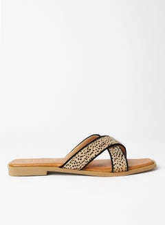 Buy Stylish Fashionable Flat Sandals Beige in Saudi Arabia