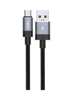Buy 2.4A USB A to Micro USB Fast Charging Cable Black in UAE
