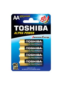 Buy 4-Piece Alpha Power AA Super Alkaline Batteries Multicolour in UAE