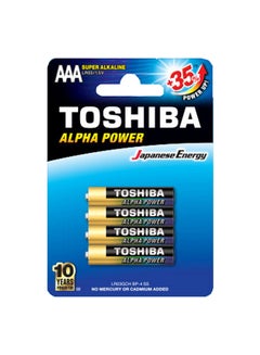 Buy 4-Piece Alpha Power AAA Super Alkaline Batteries Multicolour in UAE