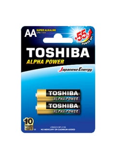 Buy 2-Piece Alpha Power AA Super Alkaline Batteries Multicolour in UAE