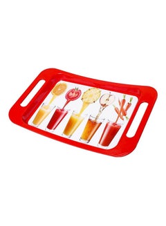 Buy Acrylic Serving Tray Red 23.5X17.6X8.09cm in Egypt