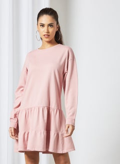 Buy Essential Tiered Dress Pink in UAE