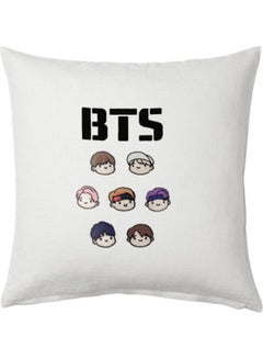 Buy BTS Band Printed Cushion polyester White 40x40cm in UAE