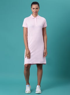 Buy Solid Pattern Mini Polo Dress Rose Shadow in Saudi Arabia