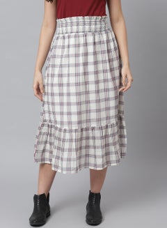 Buy Casual Check Pattern Skirt Multicolour in UAE