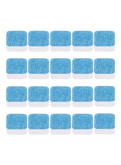 Buy 20-Piece Washing Machine Effervescent Cleaner Tablet Set Blue/White in Egypt