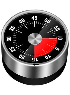 Buy 60 Minute Visual Countdown Magnetic Mechanical Kitchen Timer Silver/Black/Red in Saudi Arabia