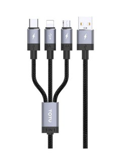Buy Micro Fast 3 In 1 USB A To Lightning Data Sync And Charging Cable Grey in Saudi Arabia