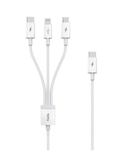 Buy Micro Fast 3 In 1 USB C To Lightning Charging Cable White in UAE