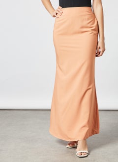 Buy Modest Mermaid Cut Long Skirt Orange in UAE