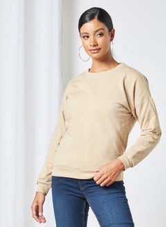 Buy Basic Crew Neck Sweatshirt White Pepper in UAE