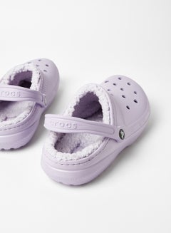 fuzzy lilac crocs