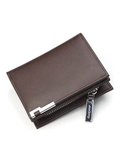Buy Folding Zipper Wallet With Card Slot Brown in UAE