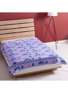Buy Printed Frozen Quited Bedspread Polyester Purple/Blue 160x220x5cm in UAE