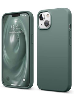 Buy Liquid Silicone Case For Apple iPhone 13 Midnight Green in UAE