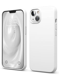 Buy Liquid Silicone Case For Apple iPhone 13 White in UAE
