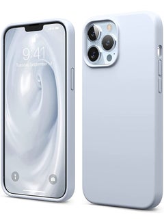 Buy Liquid Silicone Case For Apple iPhone 13 Pro Light Blue in UAE