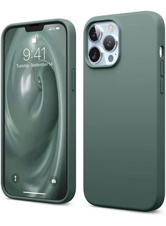 Buy Liquid Silicone Case For Apple iPhone 13 Pro Midnight Green in UAE