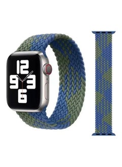 Buy Braided Solo Loop Stretchy Strap Compatible with Apple Watch Band SE 42/44mm iWatch Series 7/6/5/4/3/2/1 Lime in UAE