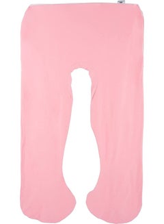 Buy U-Shaped Soft Pillow Cover Velvet Pink 130 X 70cm in UAE