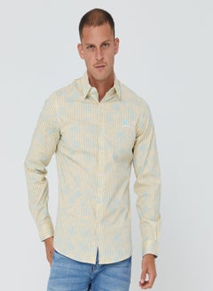 Buy Chest Logo Detailed Striped Shirt Multicolour in UAE