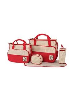 اشتري حقيبة حفاضات للأطفال من 5 قطع، لون أحمر في السعودية