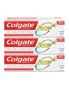 Buy Total Clean Mint Toothpaste 12 Hour Protection White 3x75ml in UAE