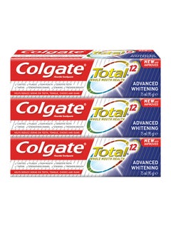 Buy Total Advanced Whitening Toothpaste 12 Hour Protection White 3x75ml in Saudi Arabia