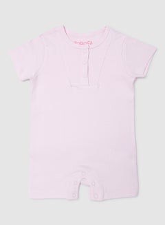 Buy Round Neck Plain Onesies Pink in Saudi Arabia