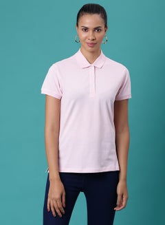 Buy Solid Pattern 3 Button Placket Polo Rose Shadow in Saudi Arabia