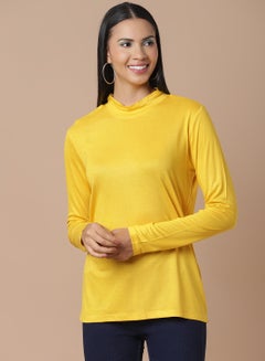 Buy Long Sleeve T-Shirt Yellow in Saudi Arabia