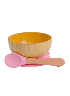 Buy Wooden Baby Feeding Bowl And Spoon Set in UAE