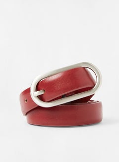 Buy Faux Leather Belt Red in Saudi Arabia