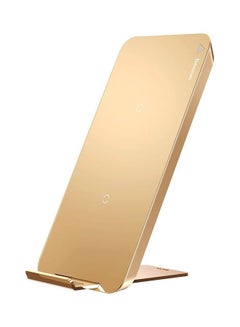 Buy Multifunctional Qi Wireless Charger With Desktop Holder Golden in UAE