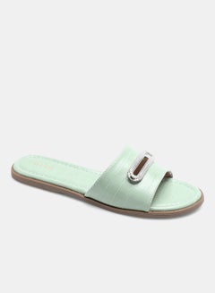 اشتري Animal Pattern Broad Strap Slides Cool Mint في الامارات