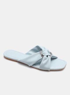 Buy Criss-Cross Strap Flat Sandals Blue in UAE