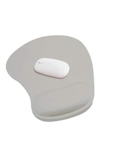 Buy PU Base Non-Slip Ergonomic Gel Mouse Pad with Wrist Support Silver in Saudi Arabia