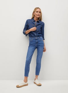 MANGO Isa Raw Hem Skinny Fit Jeans Blue KSA | Riyadh, Jeddah