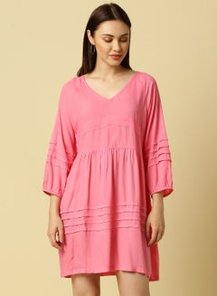 Buy Casual Mini Dress Pink in Saudi Arabia